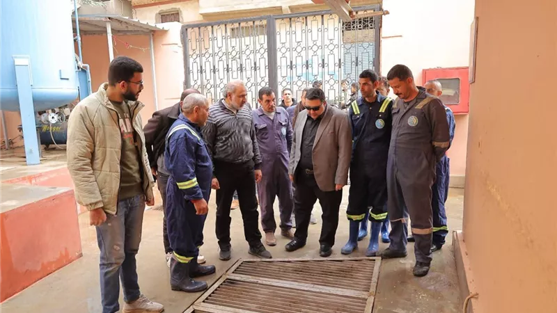 عبد المنعم التراس يتفقد رافع صرف صحي  إفلاقة الرئيسي ويؤكد جاهزية التشغيل