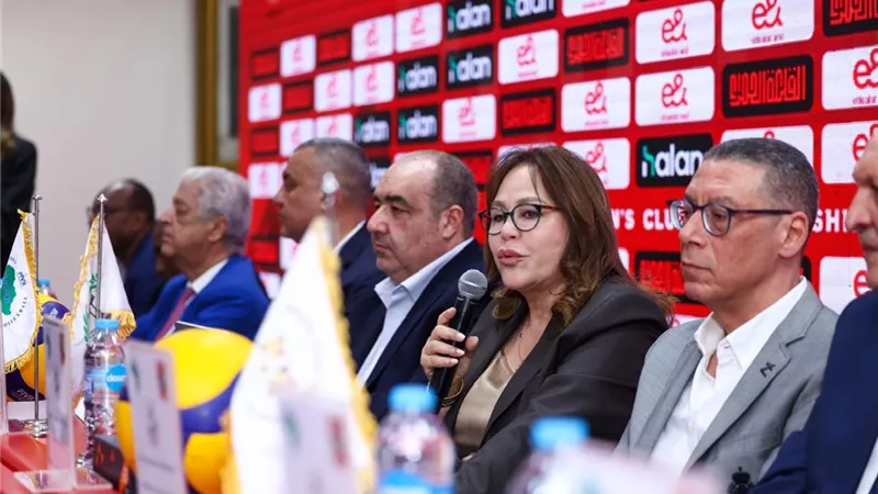 بشرى حجيج تشكر النادي الأهلي على هامش مراسم قرعة بطولة الطائرة