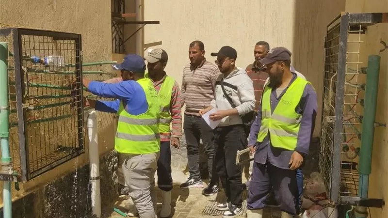 تكثيف ضبط الوصلات غير القانونية وقطع المياه بحدائق الزيتون