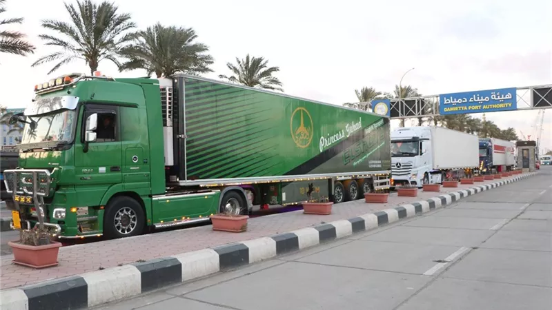 نشاط ملحوظ في حركة الترانزيت عبر خط  الرورو بميناء دمياط يعزز تدفق البضائع