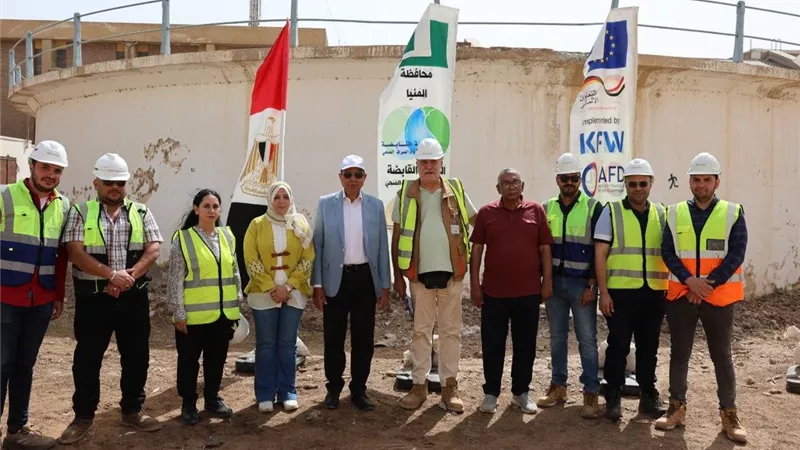 محافظ المنيا يتابع مشروع تأهيل وتحسين محطة مياه أرض سلطان القبلية