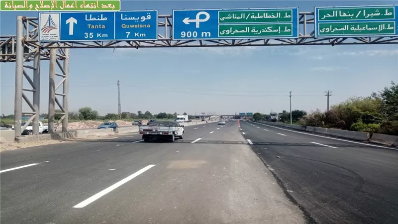 إعادة  فتح حركة المرور باتجاه القاهرة الإسكندرية بكوبري بنها على النيل 