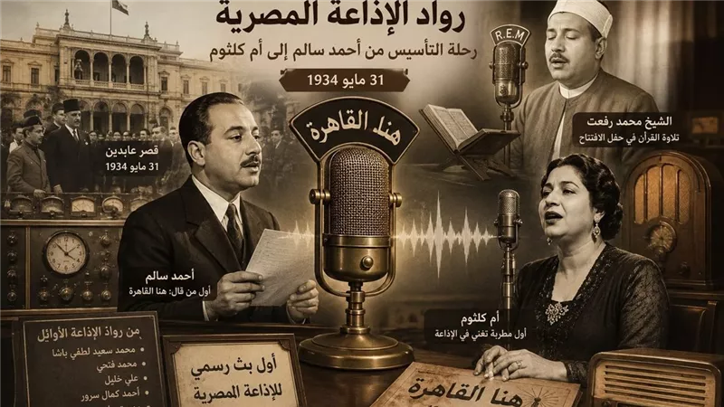 رواد الإذاعة المصرية.. رحلة التأسيس من أحمد سالم إلى أم كلثوم