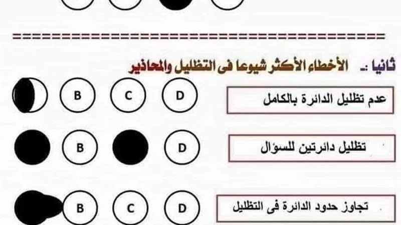 قبل الثانوية العامة ب7 أيام.. 6 أخطاء في«البابل شيت» تحرمك من الدرجة