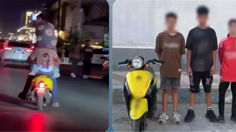 ضبط المتهمين في فيديو قيادة متهورة بدراجة نارية ببورسعيد 