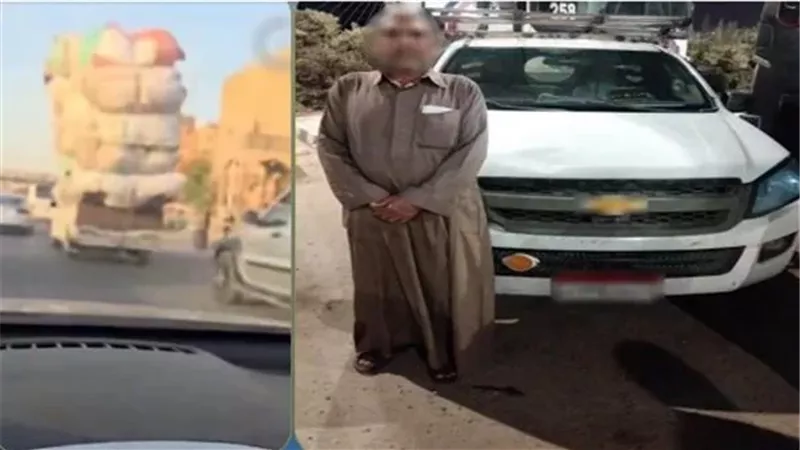 ضبط سائق ربع نقل حمّل سيارته بأكثر من الحمولة المقررة