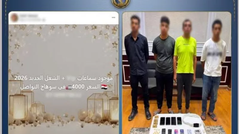 ضبط 4 أشخاص لإدارتهم صفحات لبيع سماعات غش امتحانات الثانوية بسوهاج