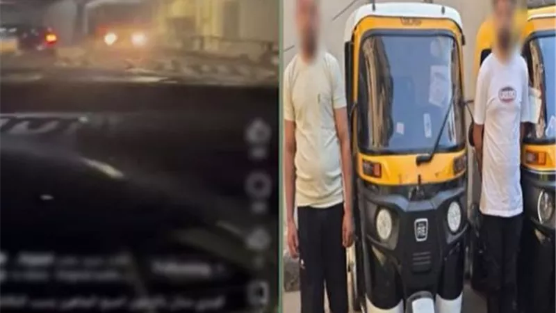 ضبط قائدي توك توك سارا عكس الاتجاه أعلى كوبري بالزيتون