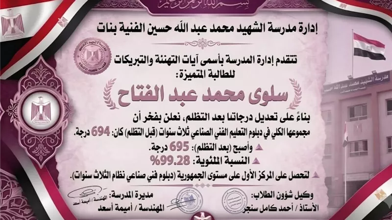 بعد إعلان الأوائل بشهر.. التظلمات تُعيد ترتيب الدبلومات الفنية 