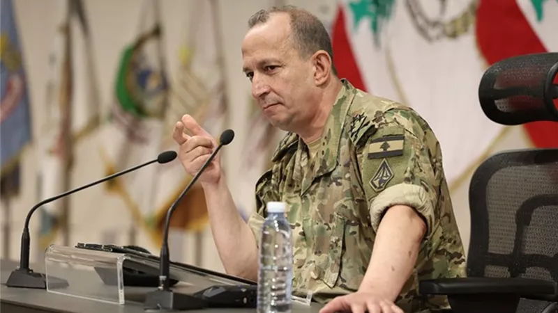 قائد الجيش اللبناني من الجنوب: مستمرين في الدفاع عن أراضي لبنان وأمنها