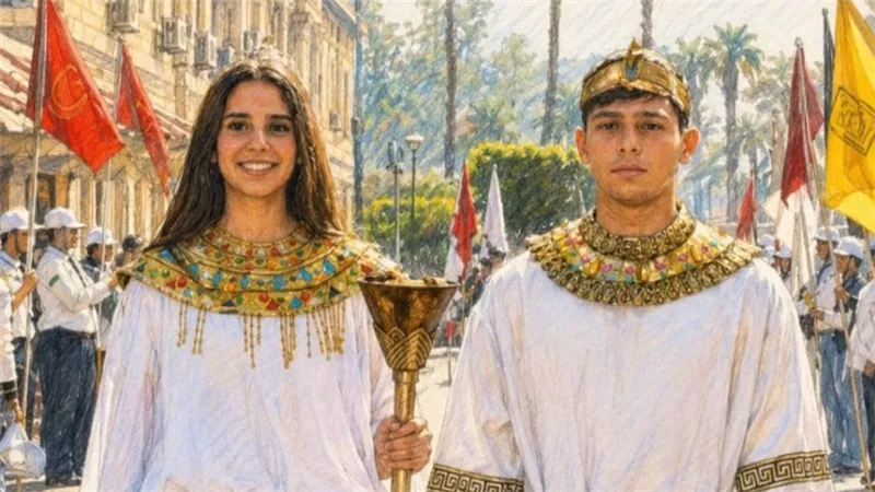 يوسف إيهاب والعنود حازم.. بطلا جامعة القاهرة يحملان شعلة دورة الألعاب الإفريقية الثانية عشرة للجامعات