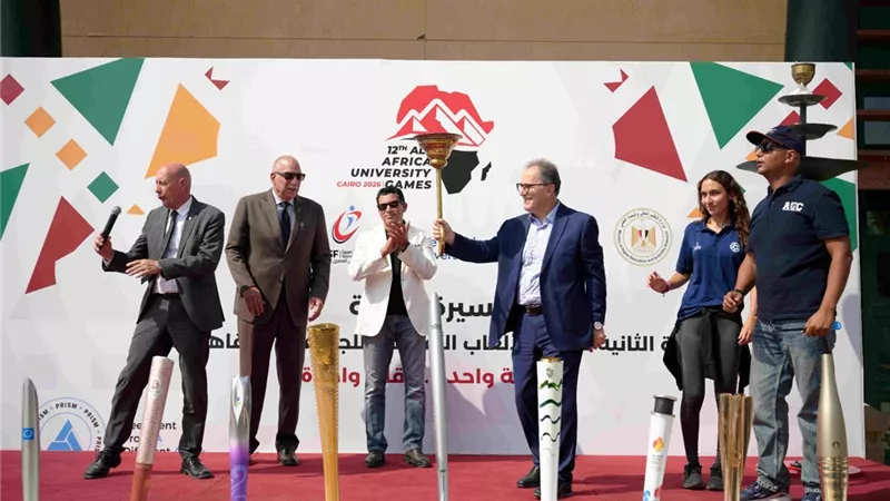 شعلة الألعاب الإفريقية تصل الجامعة الأمريكية|150 رياضيًا ينافسون على اللقب