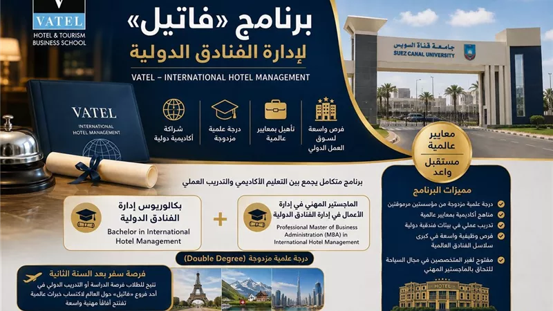 جامعة قناة السويس تكشف تفاصيل برنامج «فاتيل»|درجة مزدوجة وفرص دولية للطلاب