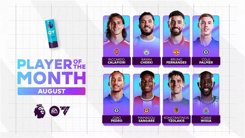 8 لاعبين مرشحين لجائزة أفضل لاعب لشهر أغسطس في الدوري الإنجليزي