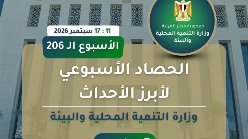 «التنمية المحلية والبيئة × أسبوع».. حصاد أنشطة الوزارة من 11 إلى 17 سبتمبر