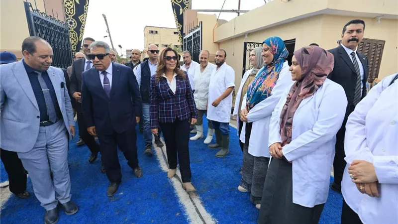 وزيرة التنمية المحلية ومحافظ الدقهلية يفتتحان تطوير مجزر بلقاس بالدقهلية