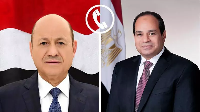الرئيس السيسي يتلقى اتصالا من رئيس مجلس القيادة الرئاسي اليمني