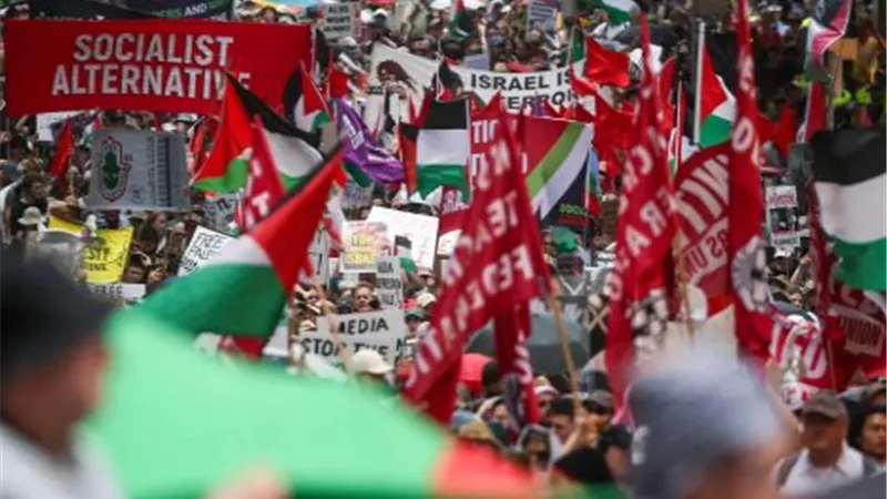 مظاهرات لدعم غزة في أستراليا بقيادة «فلسطين أكشن»