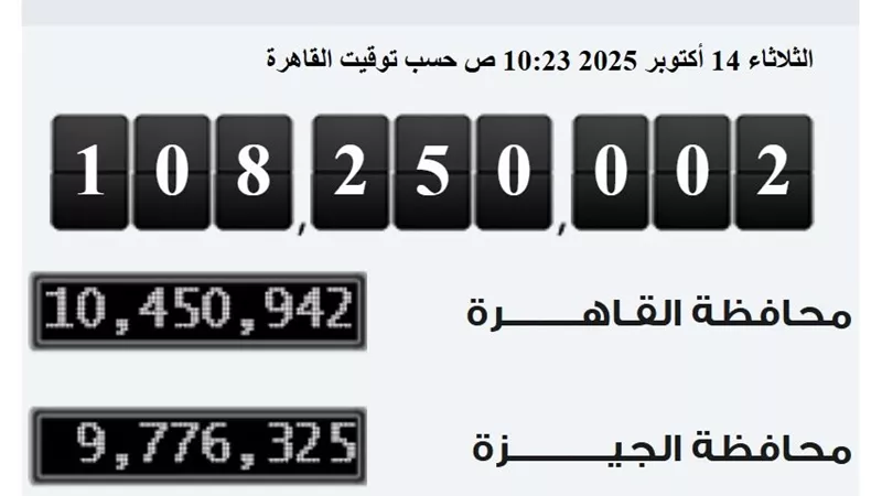 الإحصاء: مصر تسجل ربع مليون نسمة زيادة في عدد سكانها خلال 60 يوما