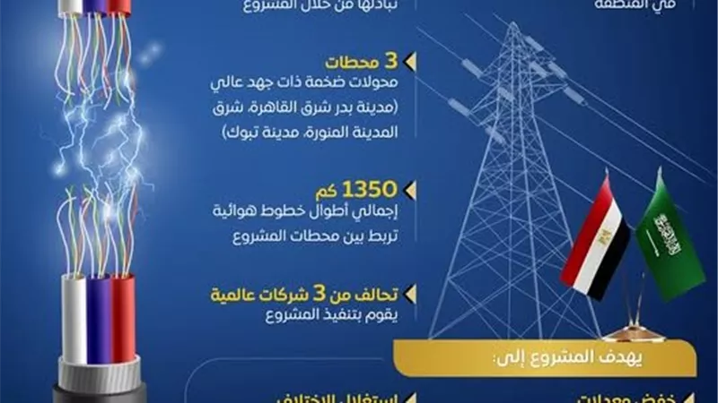 مصر والسعودية «إيد واحدة».. أكبر مشروع ربط كهربائي في التاريخ الحديث