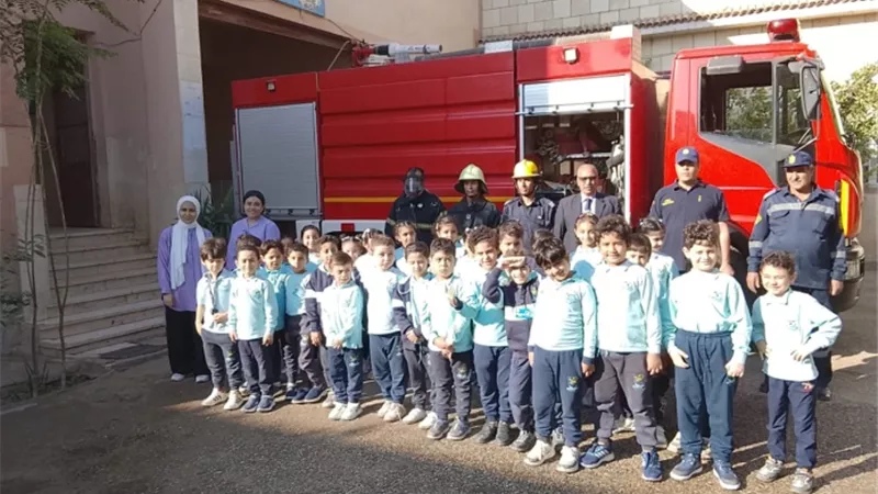 زيارة طلابية للتعرف على دور رجال الحماية المدنية بالمنوفية