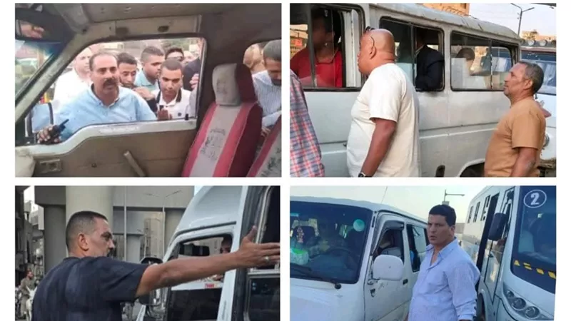 ضبط 60 مخالفة لسيارات السرفيس خلال حملات فى عدد من المناطق بالجيزة