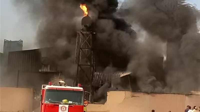 حريق هائل يلتهم مصنع بطاطس في مدينة السادات بالمنوفية|صور