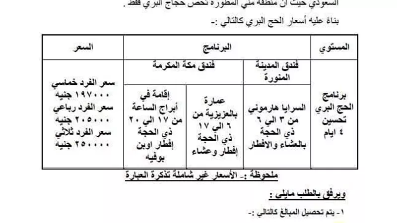 للمعلمين.. تعرف على أسعار الحج الاقتصادي وطريقة السداد