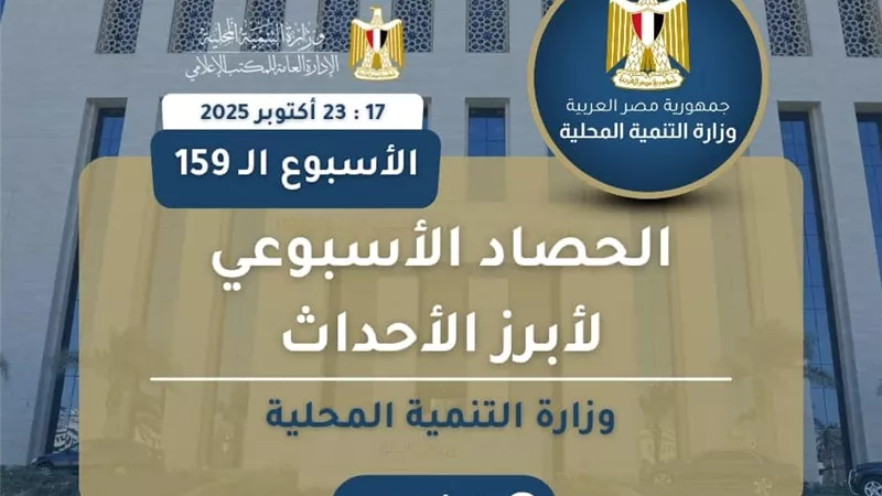 أنشطة التنمية المحلية خلال الأسبوع الثالث من أكتوبر 2025.. إنفوجراف 
